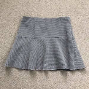 knitted gray skirt with raw hem